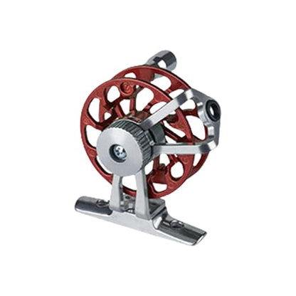 Reel, Aluminum Reels for Trout Pike Fly Fishing Winter Ice Wheel Fly Tackle Aluminum Saltwater - color: Red with base, size: Standard