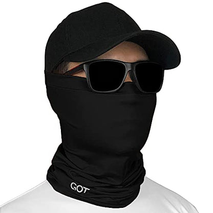 UPF 50+ Fishing Neck Gaiter - UV Face Mask Sun Protection for Men Women | Moisture-Wicking, Quick-Drying, Built-in SPF, UVA/UVB Blocking, Hunting Camo Design, Versatile Headwear - color: Midnight Black