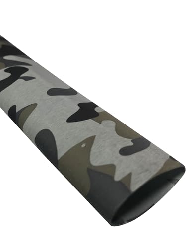 Accering Wear-Resistant Fishing Pole Grip Wrap (φ28mm, Gray Camo) | L1.64 ft, Shrink Ratio: 1.8:1. Ideal for Pool cue, wooden handle. - color: Gray Camo, size: φ28mm, L1.64 ft