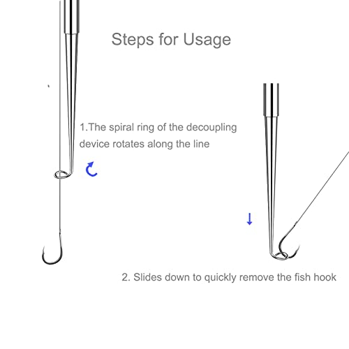 Fish Hook Remover, 4pcs Fishing Hook Quick Removal Device, Security Extractor Fishhook Disconnect Removal Tool for Fishing - size: 7 inches (2 Pack)