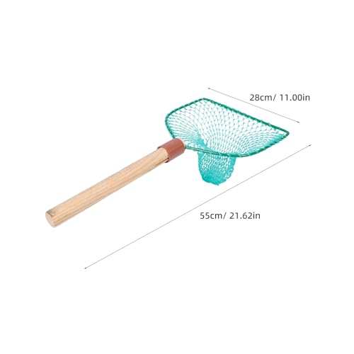 Wood Handle Fishing Net with Large Mesh, Wear-Resistant Portable Fish Catching Basket for Outdoor Carp and Trout Fishing, 30cm Wooden Frame Net for Anglers