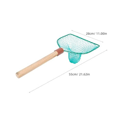 DOITOOL Fishing Landing Net Wood Handle 30cm Wear-Resist Large Mesh Outdoor Fish Catching Net for Freshwater and Saltwater Use