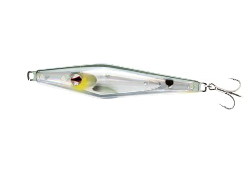 Nomad Tackle Slidekick Surface Iron Fishing Lure, 120g / 4.25 oz, Saltwater Surface Iron Jig for Casting, Metal Fishing Lure Ideal for Yellowtail, Bluefin - color: Holo Ghost Shad
