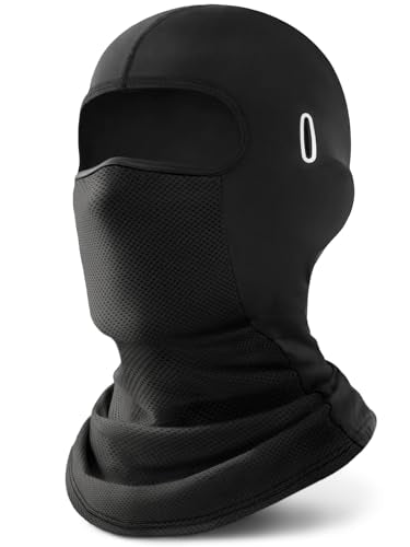 ROXUN Balaclava Moto Face Mask, Summer Cooling Ice Silk Mesh Sun Protection | Ice Silk Cooling, Breathable Mesh, UPF 50+, Helmet Friendly, Glasses Compatible, Versatile Use for Cycling Ski - color: Black