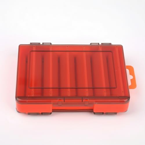 Double-Sided Fishing Lure Box, Slim PU Leather Tackle Organizer for Kayak & Travel, 13 x 3.3 x 1.6 Inches - color: Orange