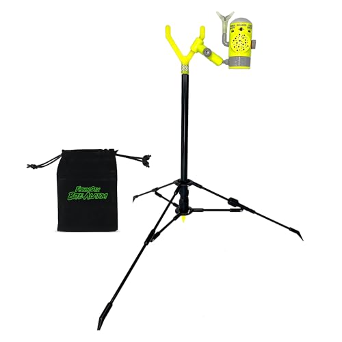 FISHIN' STIX Ready to Fish Kit - Includes 30" Rod Holder, All Terrain Stand Tripod and Bite Alarm - style: Yellow