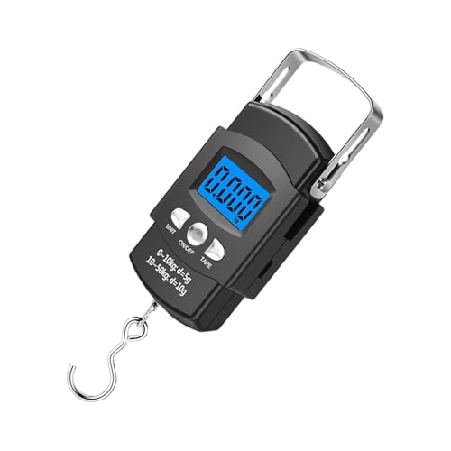 Electronic Digital Fish Scale, 50kg 110lb Weight Equipment, Portable Angling Tool, Bass Trout Catfish Scale, Backlit Screen, Handheld Fishing Gear
