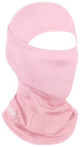 UPF 50+ Balaclava Ski Mask for Men Women - UV Face Mask Motorcycle Shiesty | Windproof, Breathable, Hinge Design, Full & Half Face Coverage, Fits Under Helmet, Snowboarding, Skiing - color: Pink