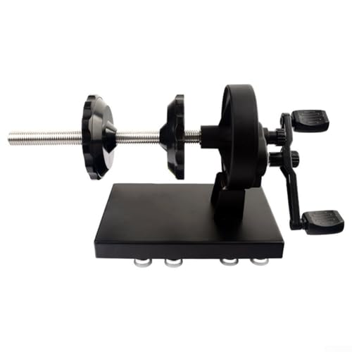 Fishing Line Spooler,Line Winding Machine,Adjustable Reel Tool with 1:3.7 Gear Ratio,Suction Base for Glass or Table,Metal and Plastic Build,Black