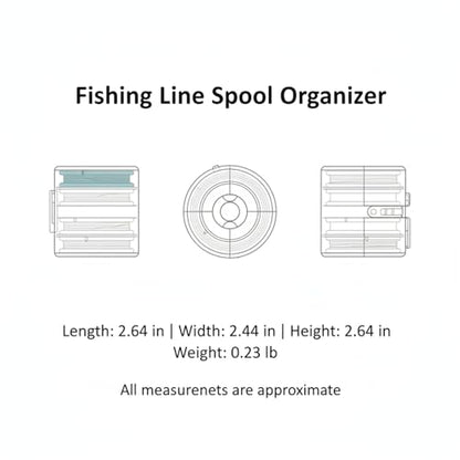Silicone Fishing Line Spool Holder, Compact Tackle Storage Box for Braided & Mono Lines, Prevents Tangling, 4.6 Inch Case (1 Pack)