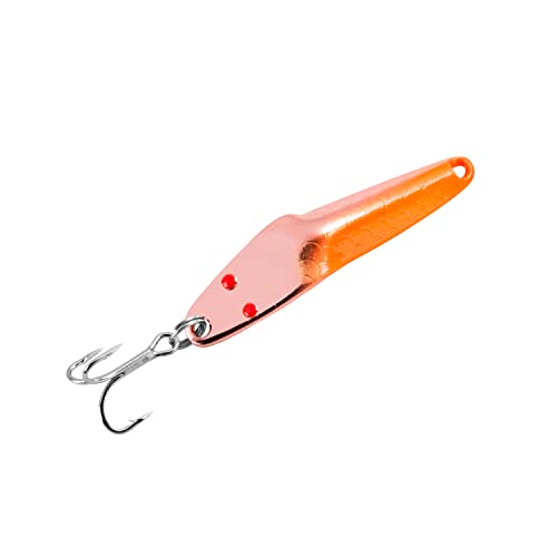 Al's Goldfish Lure Co. Lil' 49er Ice Jig - IFN50 Ice Fishing Jig with Treble Hook Off the Nose. Jigging Lure for Crappie, Perch, Panfish, Trout and Bass - 1/4 oz. 1-3/4" - color: Copper Orange