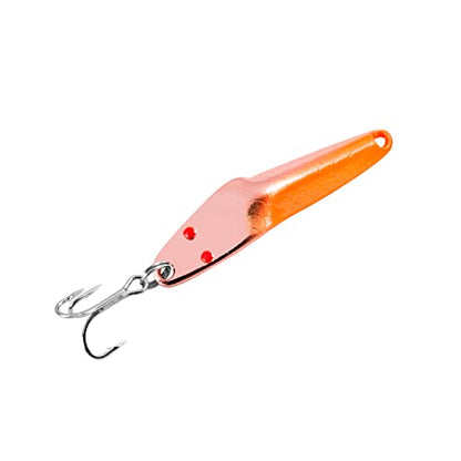 Al's Goldfish Lure Co. Lil' 49er Ice Jig - IFN50 Ice Fishing Jig with Treble Hook Off the Nose. Jigging Lure for Crappie, Perch, Panfish, Trout and Bass - 1/4 oz. 1-3/4" - color: Copper Orange