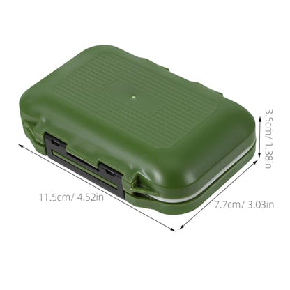 KALLORY Waterproof Fishing Tackle Box Small Portable Organizer Green Utility Storage Case for Lures Hooks Fishing Gear