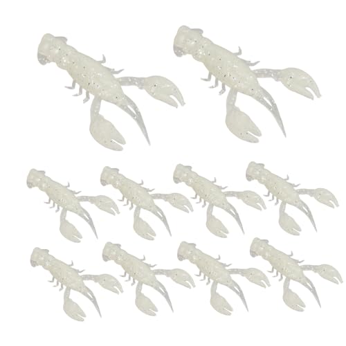 HERCHR Soft Fishing Lure Crawfish Bait Shrimp Lobster Claw Artificial Lure 10pcs Soft Lure Baits - color: LUMINOUS