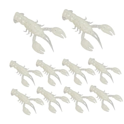 HERCHR Soft Fishing Lure Crawfish Bait Shrimp Lobster Claw Artificial Lure 10pcs Soft Lure Baits - color: LUMINOUS