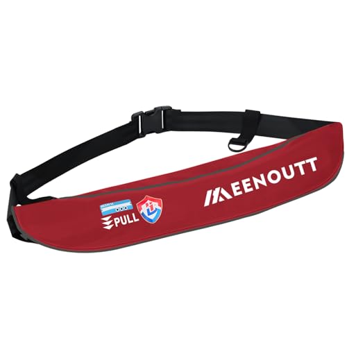 Automatic Inflatable Belt Pack Water Sports Jacket Waist Belt PFD for SUP Paddleboarding Fishing Boating Kayaking（fit 80-330 lbs） (Red) - color: Red