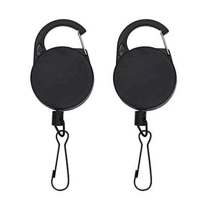 Starsouce 2PCS Fly Fishing Zinger Retractors with Retractable Buckle Stainless Steel Easy Pull Fishing Line Clipper Retractors
