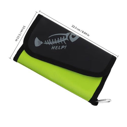 Fishing Tackle Bag Soft Lure Pouch Waterproof Large Capacity Detachable Soft Bait Organizer for Freshwater and Saltwater Fishing, Fluorescent Green, Portable Storage Case