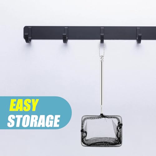 AQUANEAT Aquarium Net with Extendable Long Handle, Adjustable Wastes Skimming Cleaning Tools for Fish Tanks - size: 8 Inch