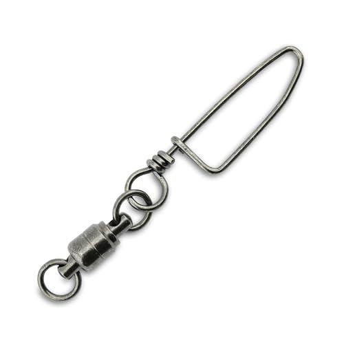 AFW Solid Brass Ball Bearing Snap Swivels with Welded Rings - Black Finish, Up to 450 lb Test Capacity, Patented Bullet Shaped Head for Reduced Water Resistance, Fluid Rotation - size: 50 pc, #7, 250 lb test