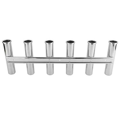 YaeMarine Fishing Rod Holder 316 Stainless Steel Fishing Rod Rack 3Tube/4Tube/5Tube/6Tube Mirror Finish for Marine Boat Yacht Camper - style: 6 Tube