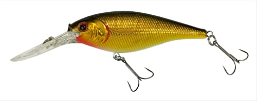 Berkley Flicker Shad Fishing Lure, Black Gold, 5/16 oz, 2 3/4in | 7cm Crankbaits, Size, Profile and Dive Depth Imitates Real Shad, Equipped with Fusion19 Hook - color: Black Gold, size: 2 3/4in - 5/16 oz
