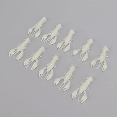 Acouto 10pcs Soft Fishing Lure Crawdad Bait PVC Shrimp Artificial Soft Lure Baits for Bass Fishing – Dark Brown Crawfish Plastics, 5.5cm Lifelike Action, Reusable & Tear for - color: Luminous