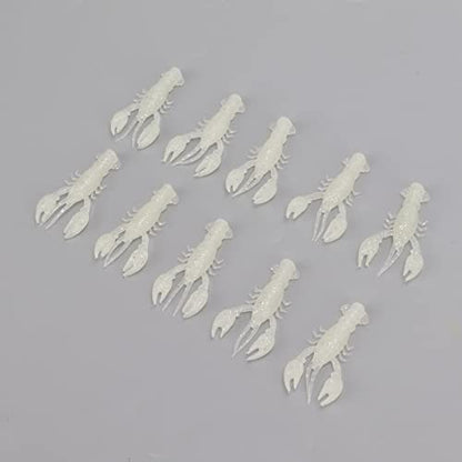 10pcs Crawfish Soft Lure Fishing Lure Crawdad Bait PVC Shrimp Artificial Soft Lure Baits for Bass Fishing Crayfish Baits Swimbait - color: Luminous