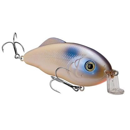 Strike King Hybrid Hunter Shallow Jr. Fishing Lure, Shallow Diving Crankbait, 90-Degree Bill, 3D Eyes, Loud Rattle, Dives 1 to 3-Feet,Size 4 & 6 Treble Hooks - color: Oyster, size: 1/2 oz
