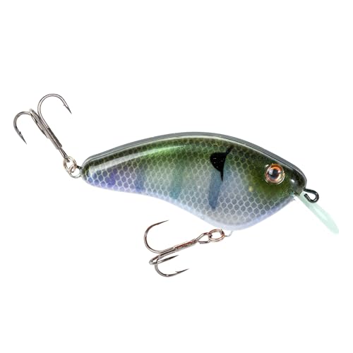 Strike King Hardliner Fishing Lure, Flat Sided Crankbait, Circuit Board Lip, Extra Tight Wobble, Size 4 Treble Hooks - color: The Real Gill