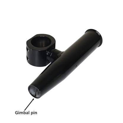 2 PCS T-Top Rod Holder Single Aluminum clamp on fit 1.5",1.875",2" inch Horizontal or Vertical Fishing Boat Tower/Leaning Post/Rail - color: Black