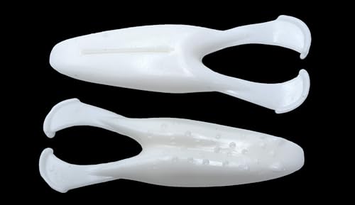 Phat Pak Baits - Skipper Toad Zoom Horny Toad Style Soft Plastic Frog 4" 10ct Top Water Bass Fishing Lure - color: Straight White