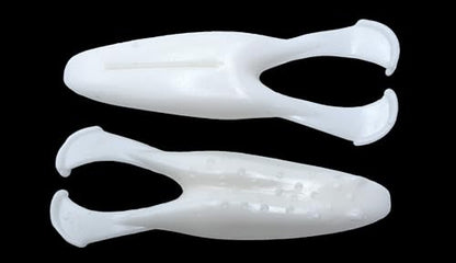 Phat Pak Baits - Skipper Toad Zoom Horny Toad Style Soft Plastic Frog 4" 10ct Top Water Bass Fishing Lure - color: Straight White