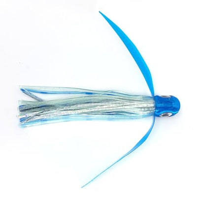 Saltwater Big Game Fishing Lure, for Offshore trolling (FlyBoy) - color: Blue Light Blue Glow (Unrigged)