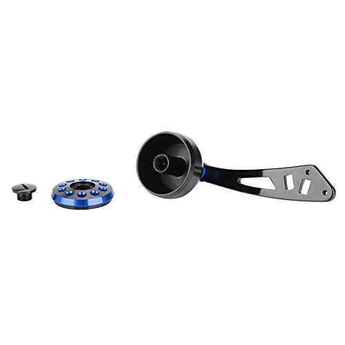 Tbest Knob Power Handle Grip,Fishing Reel Handle CNC Knob with Fittings Replacement Parts Accessory - color: Black+Blue