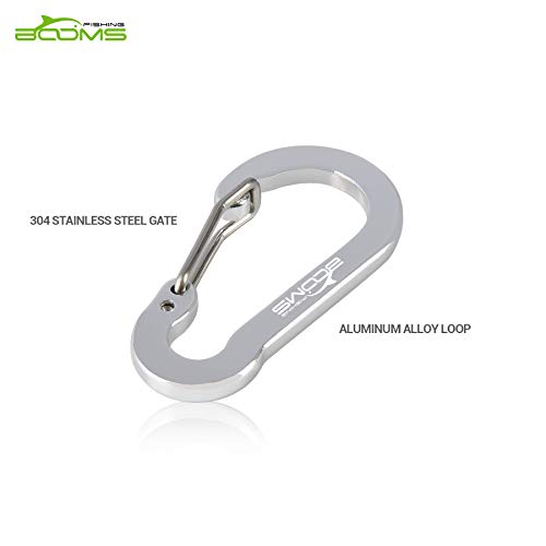 Booms Fishing CC1 Multi-Use Carabiner Clip, 6 Pack Small Caribeener Clips, Mini Keychain Caribeaner Clip 2 inch, Aluminum D Ring Carabiners, Multi-Colored - color: Silver, 6pcs