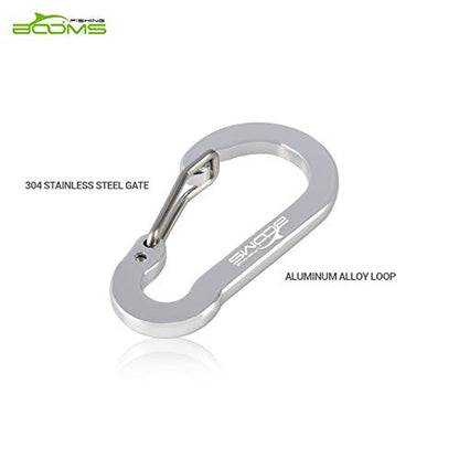 Booms Fishing CC1 Multi-Use Carabiner Clip, 6 Pack Small Caribeener Clips, Mini Keychain Caribeaner Clip 2 inch, Aluminum D Ring Carabiners, Multi-Colored - color: Silver, 6pcs