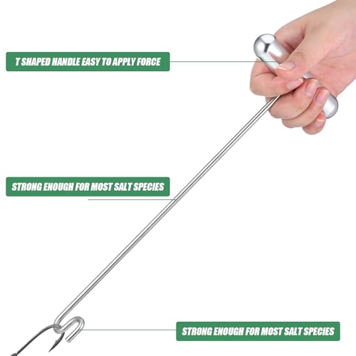Sotiff 2 Pcs 12 in Stainless Steel Fish Hook Remover Tools Summer Fishing Hook Quick Removal Device Saltwater Dehooker Aluminum and Fish Dehooker for Fisherman - color: Silver