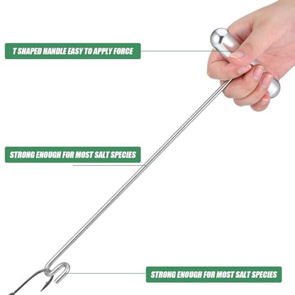 Sotiff 2 Pcs 12 in Stainless Steel Fish Hook Remover Tools Summer Fishing Hook Quick Removal Device Saltwater Dehooker Aluminum and Fish Dehooker for Fisherman - color: Silver