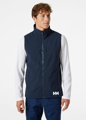 Helly-Hansen Paramount Softshell Vest - Men's Fleece Lined, Breathable, Water & Wind Resistant, Lightweight Hiking Outerwear - color: 597 Navy, size: Medium