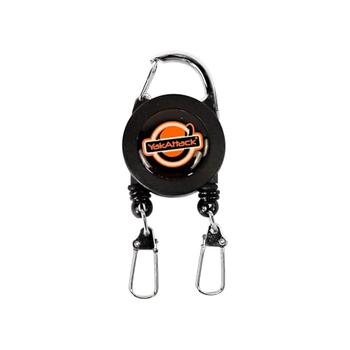 YakAttack Dual Fishing Tool Retractor - Style Options | Secure Clip-On with 360° Swivel | Heavy-Duty, Corrosion-Resistant for Saltwater & Freshwater | Fly Fishing Zinger Retractor - style: Twin 18" Nylon Cables