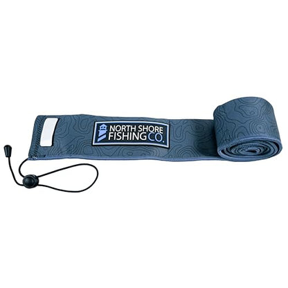 Premium Neoprene Fishing Rod Sleeve – Floating, Puncture Resistant, Labeled Protective Sock for Casting, Spinning, Trolling Fishing Rods - color: Topo, size: 60", style: Casting/Trolling