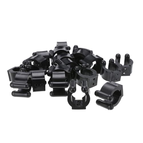Rubber Fishing Rod Holder Clips, 20 Pack Black 16mm Inner Diameter Adjustable Pole Clips, Saltwater Resistant Fishing Accessories for Boat, Kayak, Dock, Railing & Garage Storage