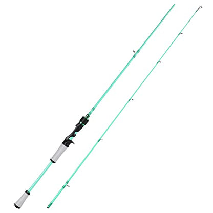 One Bass Fishing Rod, Spinning & Casting Fishing Pole with 30 Ton Carbon Fiber - color: A-Blue-Cast, size: 7'0"Medium Heavy-2piece