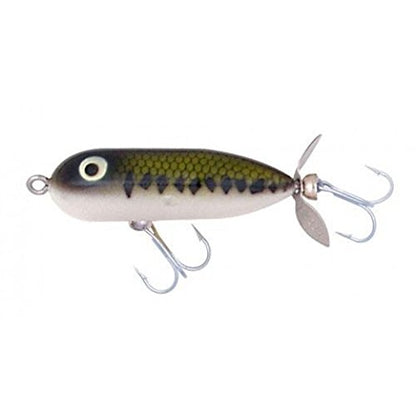Heddon Torpedo Prop-Bait Topwater Fishing Lure with Spinner Action - color: Baby Bass, size: 1/4 oz (1 7/8 Inch)