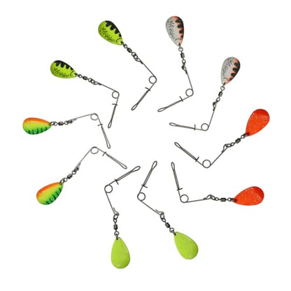 Fishing Spinner Blades Spinnerbait Smooth Nickel Spoons Rigs Fishing Spoons Lures Beetle Spins Pan Fish Bass Fishing Lures Accessories - color: Coated water-10pcs