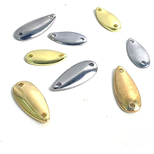 LIOOBO 20pcs Metal Fishing Bait Blades Durable Lure Making Kit for Small Fish Gold Great Fishing Supplies for Enthusiasts