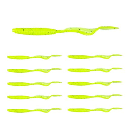 Eupheng Twist Tail Swimbait Fishing Lure, 2.3in/2.7in/4in/5.5in 100PCS Grub Saltwater Fishing Soft Bait Trailer for Bass Crappie Fishing - size: 5.5in(14cm)-10PCS-Forest Green