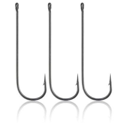 Dr.Fish 100 Pack Aberdeen Fishing Hooks Freshwater, Straight Shank Light Wire Worm Hooks for Bass/Crappie/Bream/Bluegill/Panfish - size: #2-100 Pack