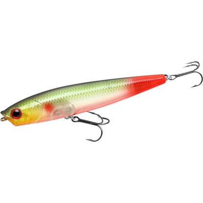 LUCKY CRAFT Gunfish 95NF Top Water Bass Fishing Lures, 4” Floating Lure with Cupped Mouth, Freshwater Trout and Bass Lures Fishing Gear, Accessories for Tackle Box - color: 474 Arari